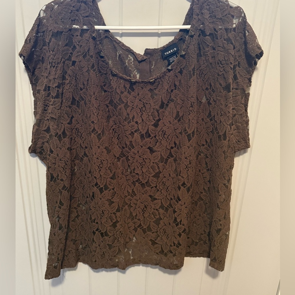 Torrid Army Green Lace Women Top